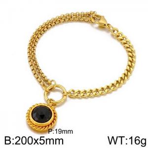 Stainless Steel Gold-plating Bracelet - KB85385-Z