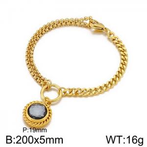 Stainless Steel Gold-plating Bracelet - KB85386-Z