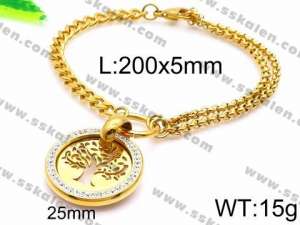 Stainless Steel Gold-plating Bracelet - KB85415-Z