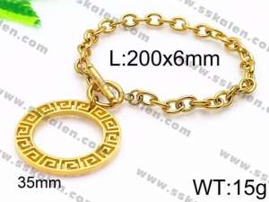 Stainless Steel Gold-plating Bracelet - KB85423-Z