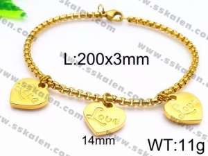 Stainless Steel Gold-plating Bracelet - KB85424-Z