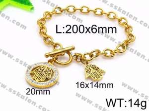 Stainless Steel Gold-plating Bracelet - KB85496-Z