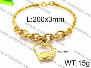 Stainless Steel Gold-plating Bracelet - KB86237-Z