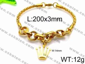 Stainless Steel Gold-plating Bracelet - KB86239-Z