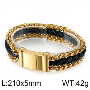 Stainless Steel Gold-plating Bracelet - KB86288-BD