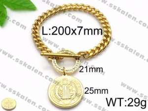 Stainless Steel Gold-plating Bracelet - KB86615-Z