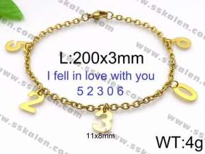 Stainless Steel Gold-plating Bracelet - KB86796-Z