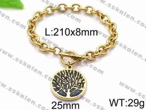 Stainless Steel Gold-plating Bracelet - KB87027-Z