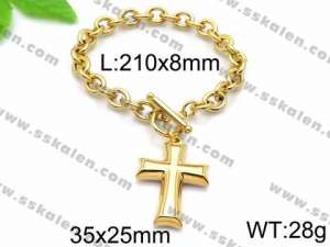 Stainless Steel Gold-plating Bracelet - KB87028-Z