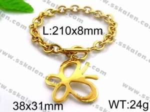 Stainless Steel Gold-plating Bracelet - KB87029-Z