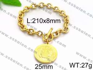 Stainless Steel Gold-plating Bracelet - KB87033-Z