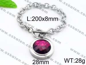 Stainless Steel Stone Bracelet - KB87044-Z