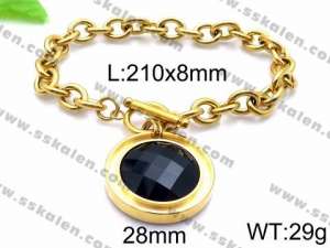 Stainless Steel Stone Bracelet - KB87048-Z