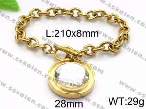 Stainless Steel Stone Bracelet - KB87049-Z