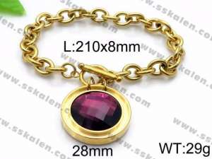Stainless Steel Stone Bracelet - KB87051-Z