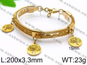 Stainless Steel Gold-plating Bracelet - KB87796-Z