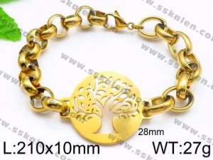 Stainless Steel Gold-plating Bracelet - KB88025-Z