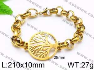 Stainless Steel Gold-plating Bracelet - KB88026-Z