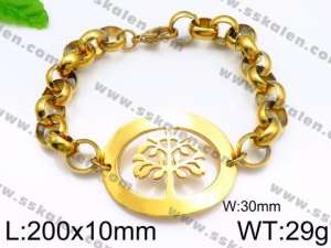 Stainless Steel Gold-plating Bracelet - KB88028-Z