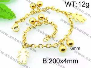 Stainless Steel Gold-plating Bracelet - KB92161-Z