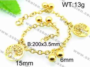 Stainless Steel Gold-plating Bracelet - KB92162-Z