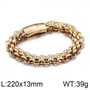 Stainless Steel Gold-plating Bracelet - KB92435-BD