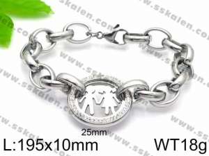 Stainless Steel Stone Bracelet - KB93692-Z