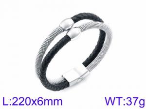 Leather Bracelet - KB93848-BD