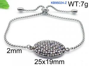 Stainless Steel Stone Bracelet - KB95024-Z