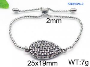 Stainless Steel Stone Bracelet - KB95026-Z