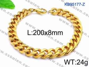 Stainless Steel Gold-plating Bracelet - KB95177-Z