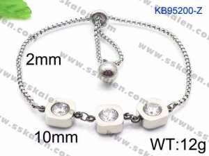 Stainless Steel Stone Bracelet - KB95200-Z