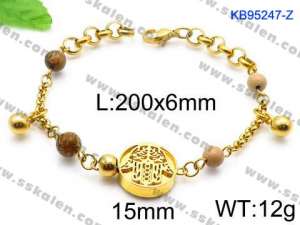 Stainless Steel Gold-plating Bracelet - KB95247-Z