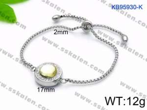 Stainless Steel Stone Bracelet - KB95930-K