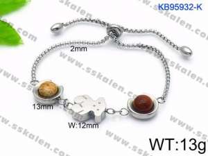 Stainless Steel Stone Bracelet - KB95932-K