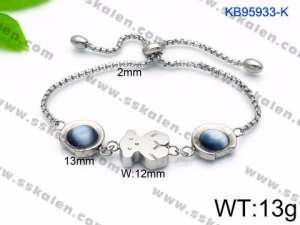 Stainless Steel Stone Bracelet - KB95933-K