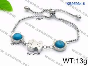 Stainless Steel Stone Bracelet - KB95934-K