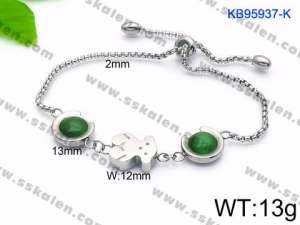 Stainless Steel Stone Bracelet - KB95937-K