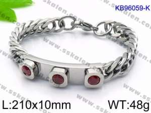 Stainless Steel Stone Bracelet - KB96059-K