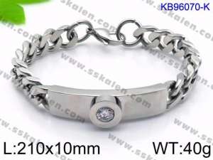 Stainless Steel Stone Bracelet - KB96070-K