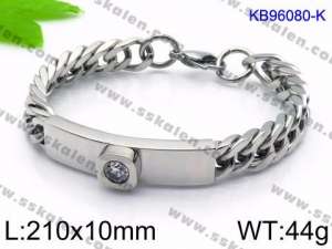 Stainless Steel Stone Bracelet - KB96080-K