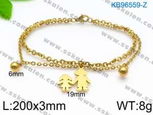 Stainless Steel Gold-plating Bracelet - KB96559-Z