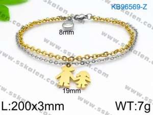 Stainless Steel Gold-plating Bracelet - KB96569-Z