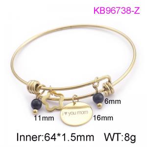 Stainless Steel Gold-plating Bangle - KB96738-Z