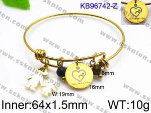 Stainless Steel Gold-plating Bangle - KB96742-Z