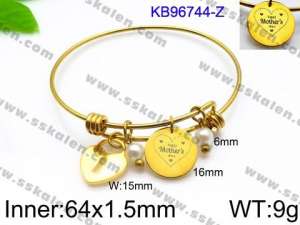 Stainless Steel Gold-plating Bangle - KB96744-Z