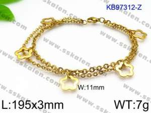 Stainless Steel Gold-plating Bracelet - KB97312-Z