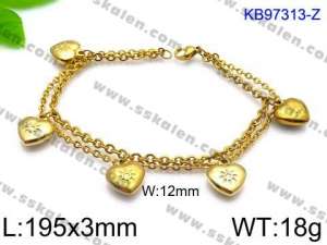 Stainless Steel Gold-plating Bracelet - KB97313-Z