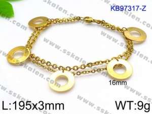 Stainless Steel Gold-plating Bracelet - KB97317-Z