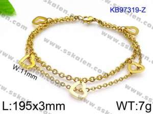 Stainless Steel Gold-plating Bracelet - KB97319-Z